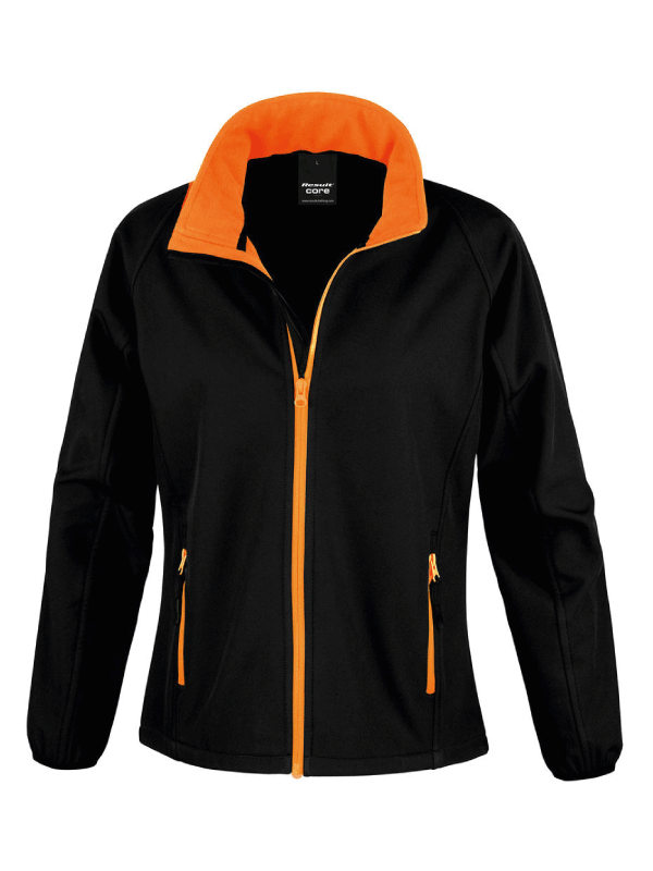 Damski Softshell Result Printable R231F Black/Orange