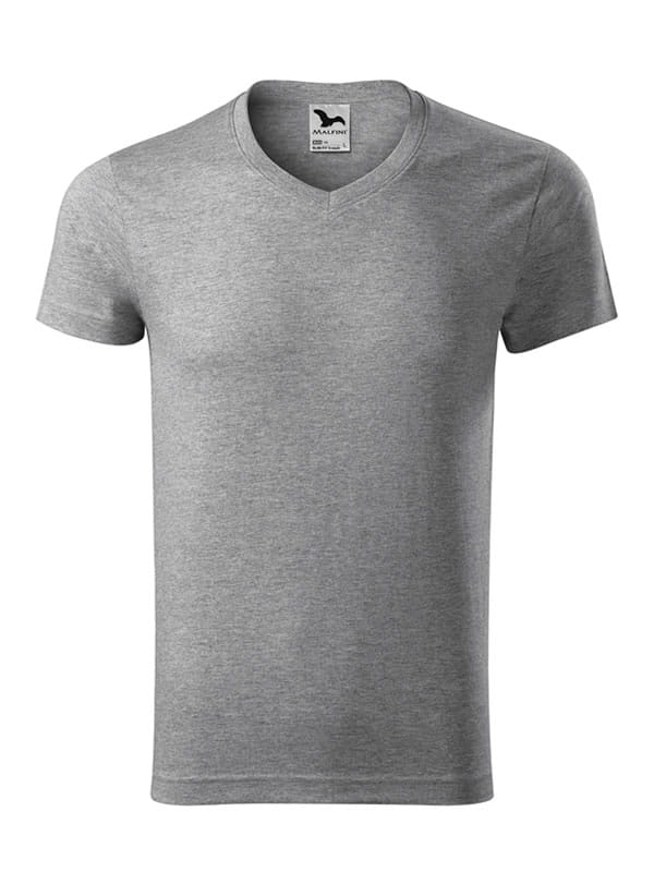 T-shirt Malfini Slim Fit V-Neck 146 12 ciemnoszary melanż