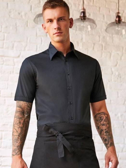 Men`s Tailored Fit Bar Shirt Short Sleeve KK120