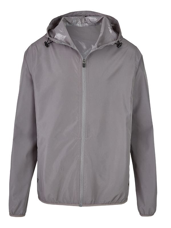 Unisex Hooded Windbreaker MY1010 Grey Solid