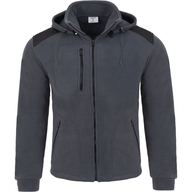 Bluza polarowa z odpinanym kapturem FLRA 340 BUS HOOD - Graphite/Black