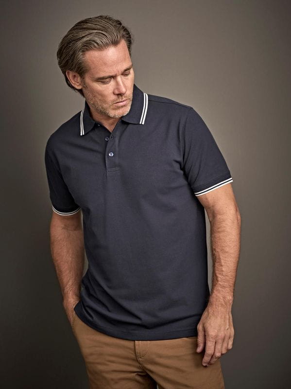 1407 Polo Tee Jays Luxury Stripe Stretch