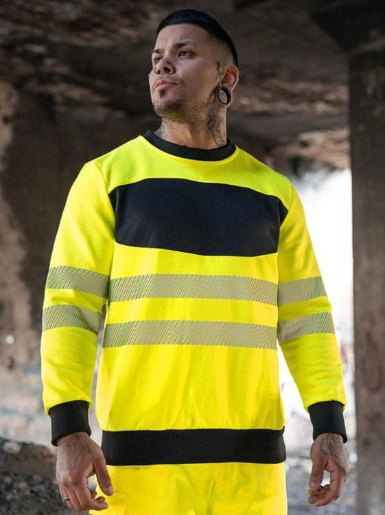 EOSSW EOS - Hi-Vis Sweatshirt with Black Chest