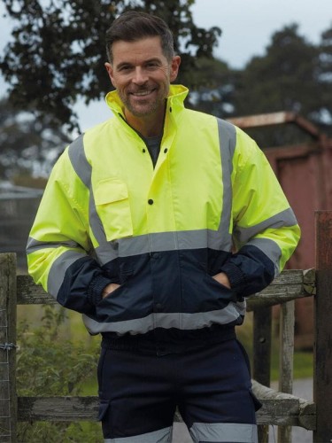HVP218 Dwukolorowa kurtka Fluo Bomber