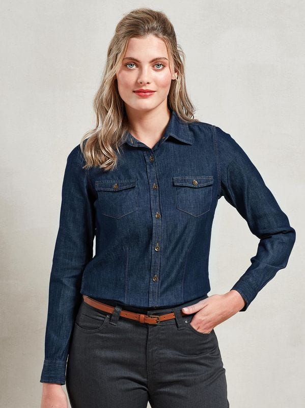 Women's Jeans Stitch Denim Shirt PR322