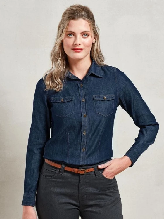 Women's Jeans Stitch Denim Shirt PR322