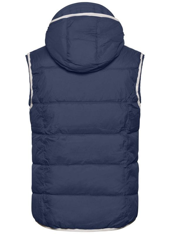 Męski bezrękawnik z kapturem Maritime JN1076 Navy/White