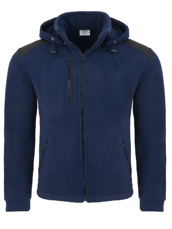 Bluza polarowa z odpinanym kapturem FLRA 340 BUS HOOD - Navy/Black
