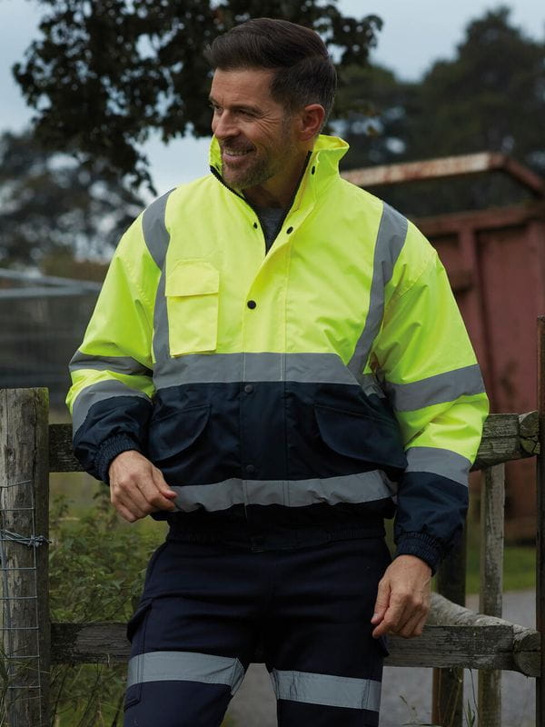 HVP218 Dwukolorowa kurtka Fluo Bomber