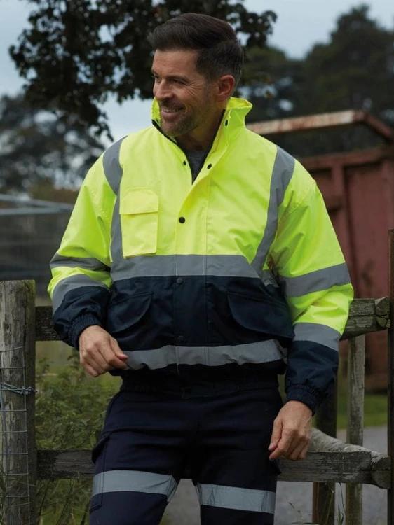 HVP218 Dwukolorowa kurtka Fluo Bomber