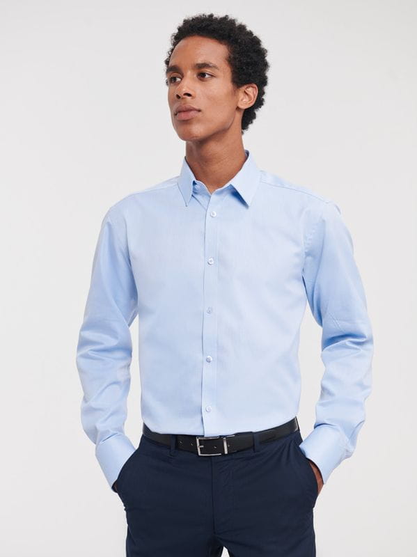 Męska koszula Russell Herringbone R-962M-0 Light Blue