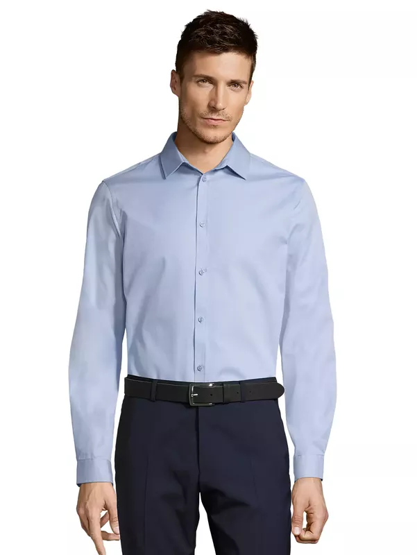Męska koszula Sols Herringbone Brody 02102 - Sky Blue
