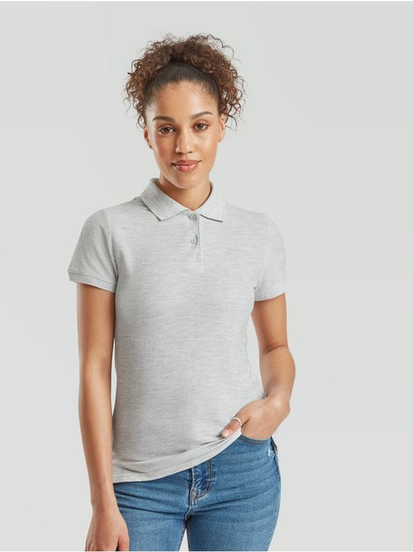 Polo damskie z włókien mieszanych 63-212-0/Heather Grey