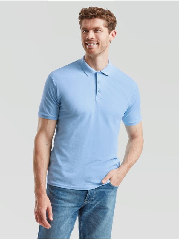 Męskie Polo z włókien mieszanych/Sky Blue