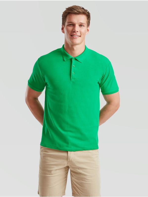 Męskie Polo z włókien mieszanych/Kelly Green