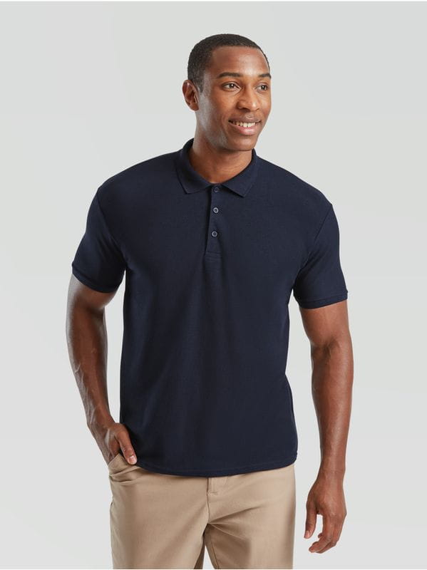 Męskie Polo z włókien mieszanych/Deep Navy