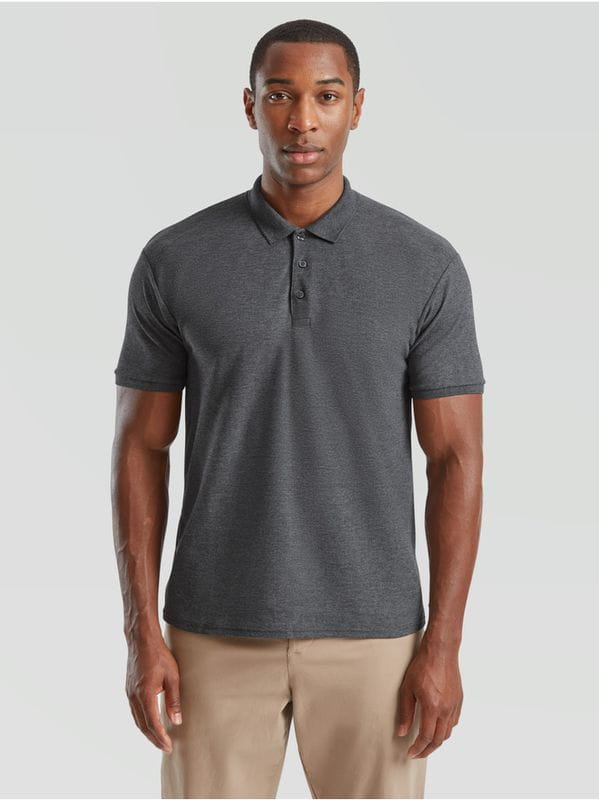 Męskie Polo z włókien mieszanych/Dark Heather
