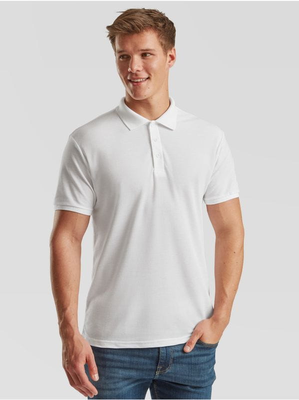 Męskie Polo z włókien mieszanych/White