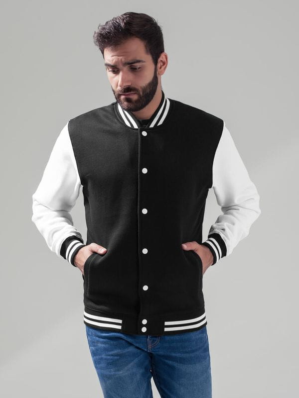 Buza Sweat College Jacket BY015 Black/White