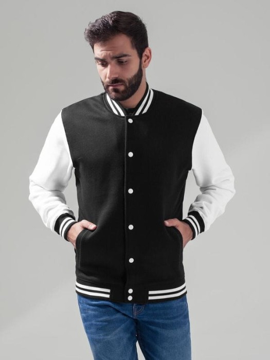 Buza Sweat College Jacket BY015 Black/White