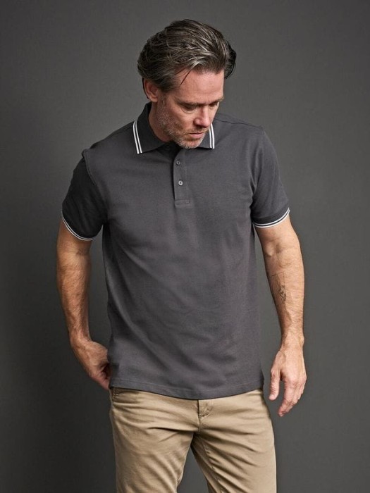 1407 Polo Tee Jays Luxury Stripe Stretch
