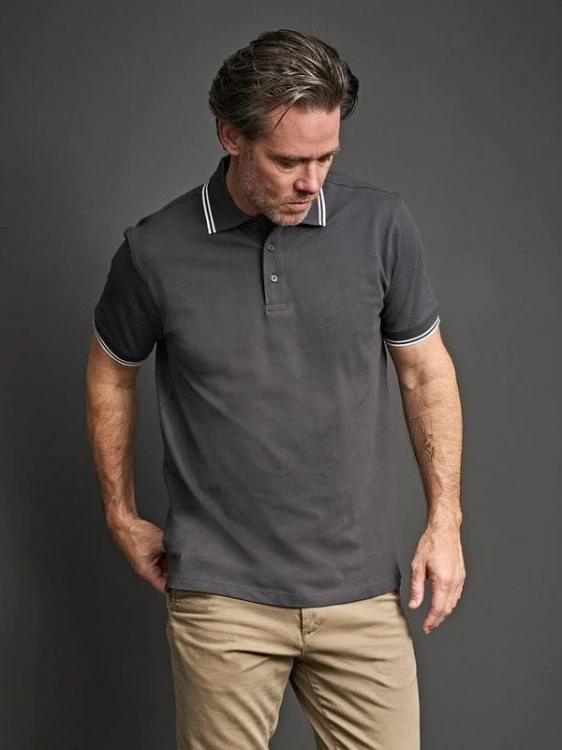 1407 Polo Tee Jays Luxury Stripe Stretch