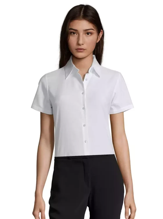 Women´s Oxford-Blouse Elite Short Sleeve 16030 (white)