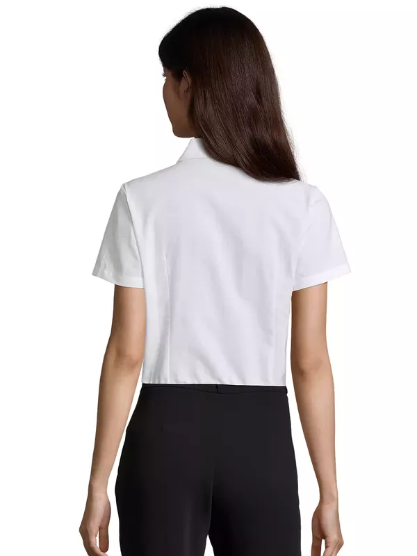 Women´s Oxford-Blouse Elite Short Sleeve 16030 (white)