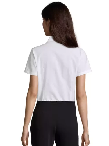 Women´s Oxford-Blouse Elite Short Sleeve 16030 (white)