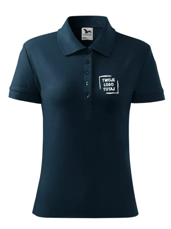 Damska koszulka Polo Malfini Cotton Heavy 216 (Granatowa)