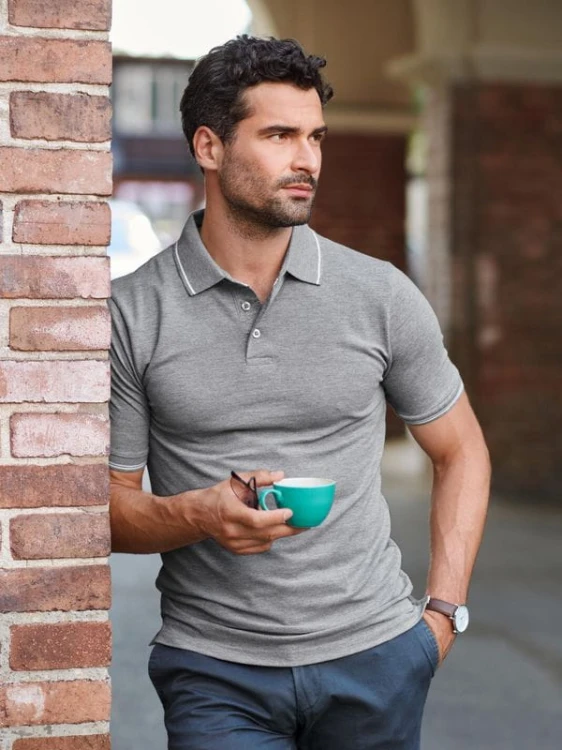 Polo Malfini Perfection Plain 251 (Ciemnoszary Melanż)