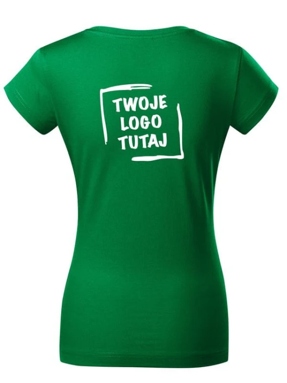 T-shirt w serek Malfini Fit V-neck 162 (Zieleń trawy)