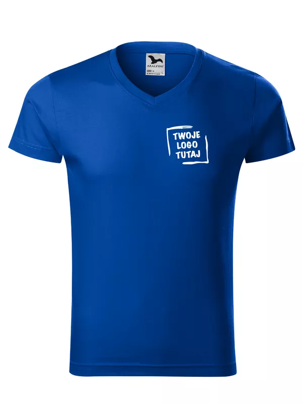 T-shirt w serek Malfini Slim Fit V-Neck 146 (Chabrowy)