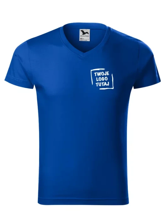T-shirt w serek Malfini Slim Fit V-Neck 146 (Chabrowy)