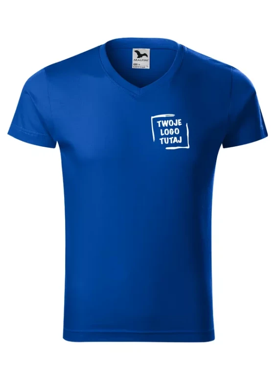 T-shirt w serek Malfini Slim Fit V-Neck 146 (Chabrowy)