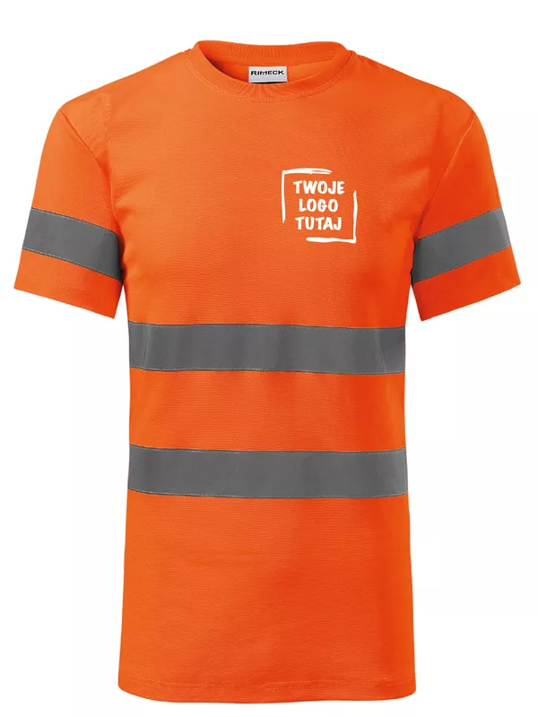 Koszulka Unisex Rimeck HV Protect 1V9 / fluorescencyjny pomarańczowy