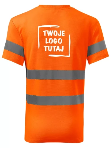Koszulka Unisex Rimeck HV Protect 1V9 / fluorescencyjny pomarańczowy