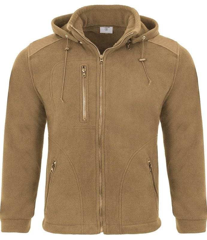 Bluza polarowa z odpinanym kapturem FLRA 340 BUS HOOD - Coyote (piaskowy/musztardowy)