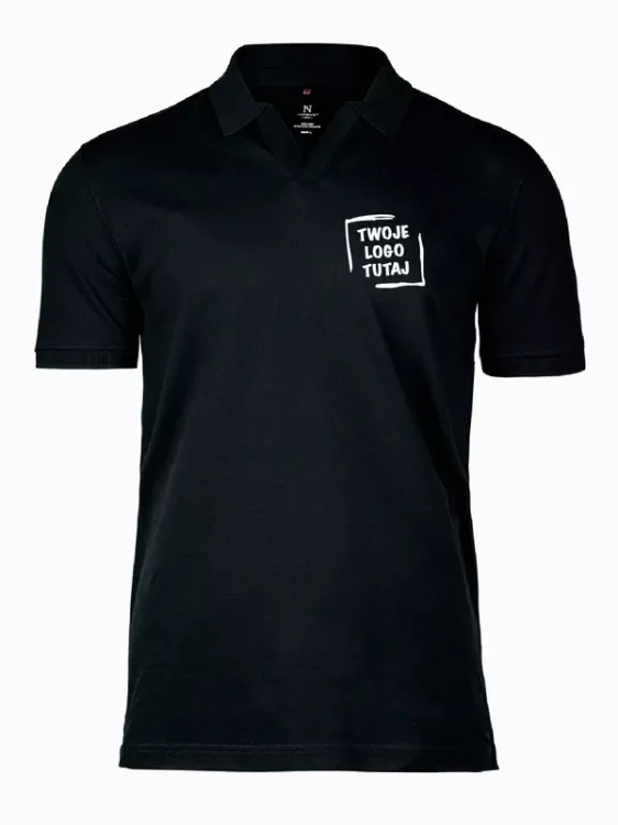 Koszulka polo Harvard V-Neck Men (Black)