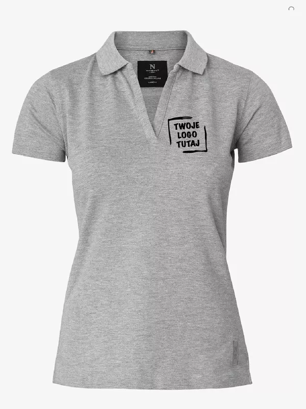 Damska koszulka polo Nimbus Harvard V Neck/Grey Melange