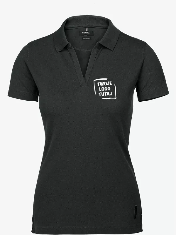 Damska koszulka polo Nimbus Harvard V Neck/Charcoal