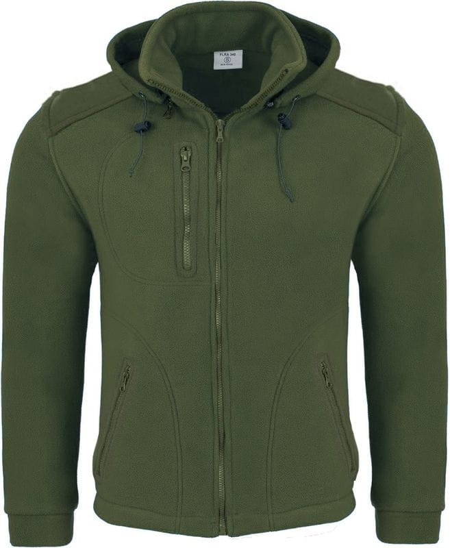 Bluza polarowa z odpinanym kapturem FLRA 340 BUS HOOD - Khaki/Khaki