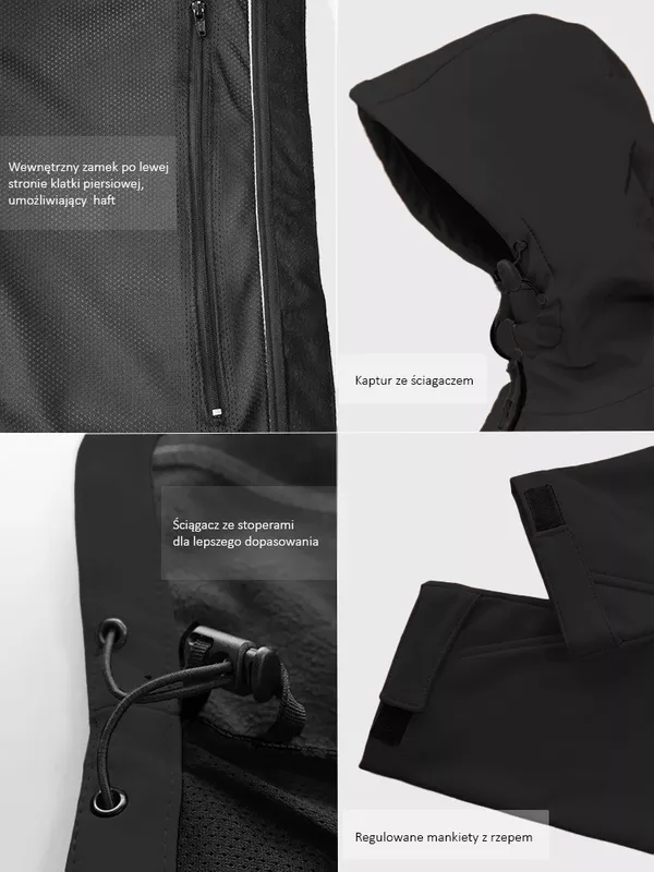 Męski Softshell JHK Windstorm Hooded (detale)