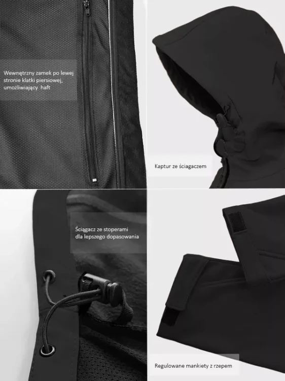Męski Softshell JHK Windstorm Hooded (detale)