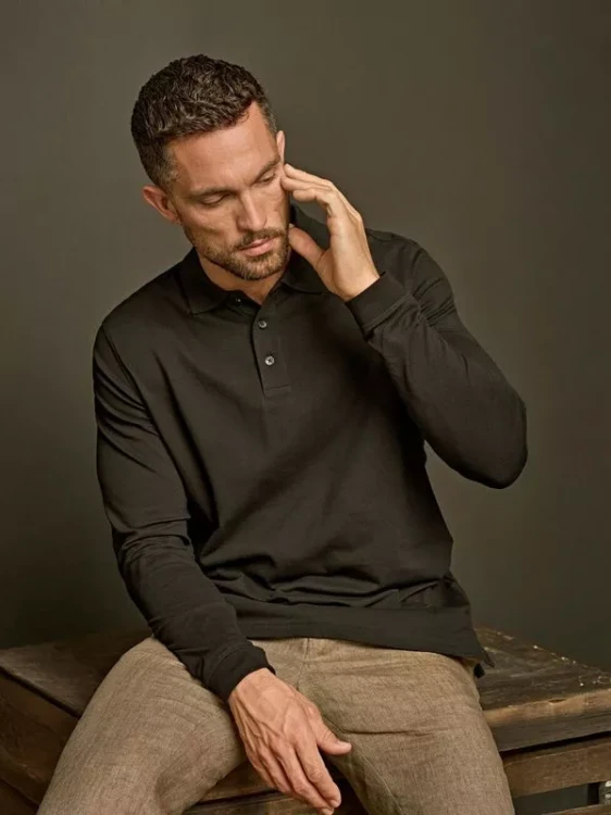 Męska koszulka Polo dł. ręk. Tee Jays Luxury Stretch 1406