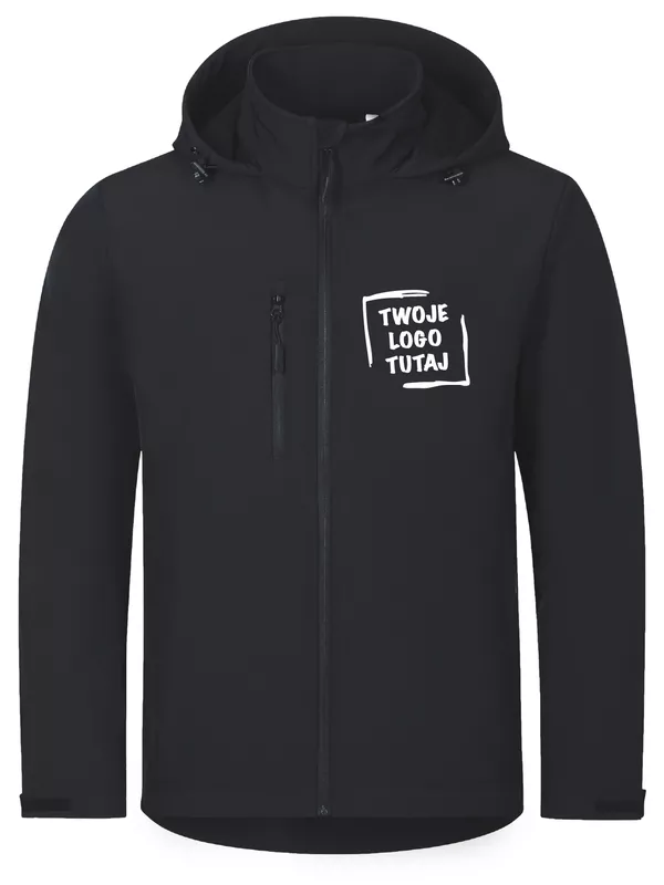 Męski Softshell z kapturem Malfini Trail 548 Ebony Grey