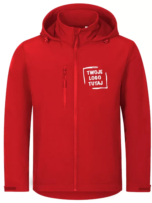 Męski Softshell z kapturem Malfini Trail 548 Czerwony