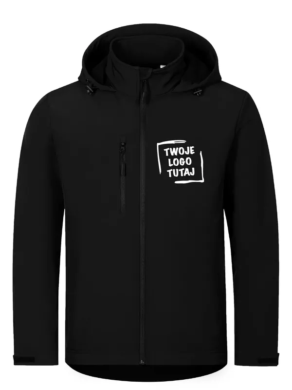 Męski Softshell z kapturem Malfini Trail 548 Czarny