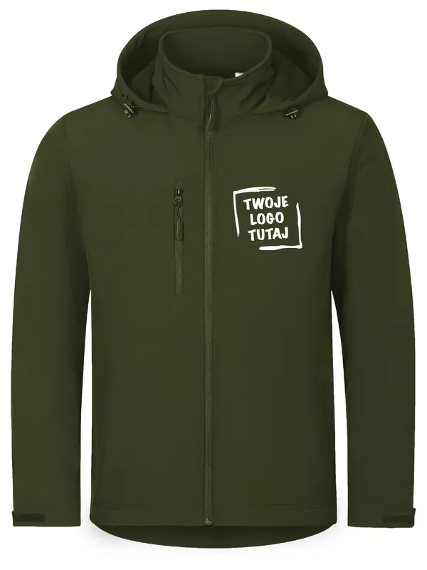 Męski Softshell z kapturem Malfini Trail 548 Military