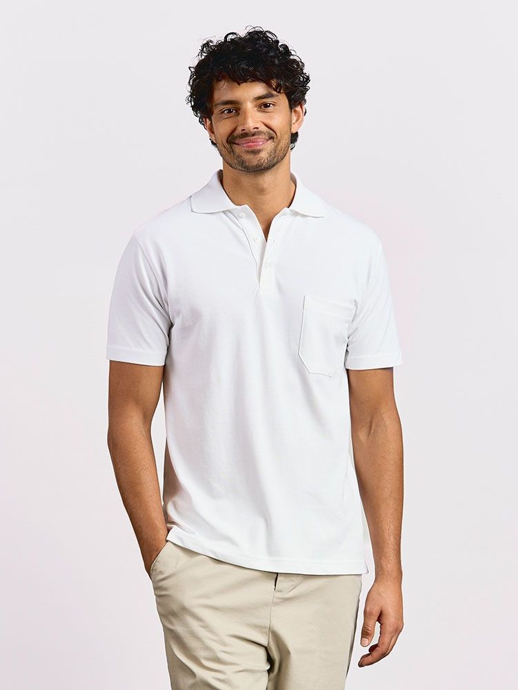 Men´s Heavy Polo Pocket Promodoro 4100 (white)